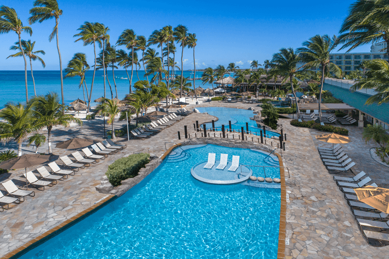 Aruba Holiday Inn Pool Drone 